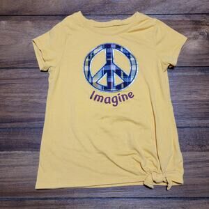 Garanimals Toddler Girls Yellow Tee "Imagine" Peace - Size 5T